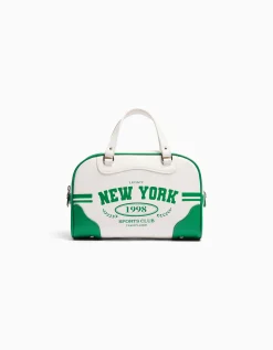 BERSHKA Sac bowling rétro Blanc Clearance