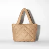 BERSHKA Sac cabas matelassé anse tissu Camel Online