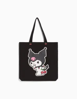 BERSHKA Sac cabas toile imprimé Kuromi Noir Flash Sale
