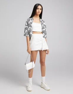 BERSHKA Sac chaîne imitation croco Blanc Shop