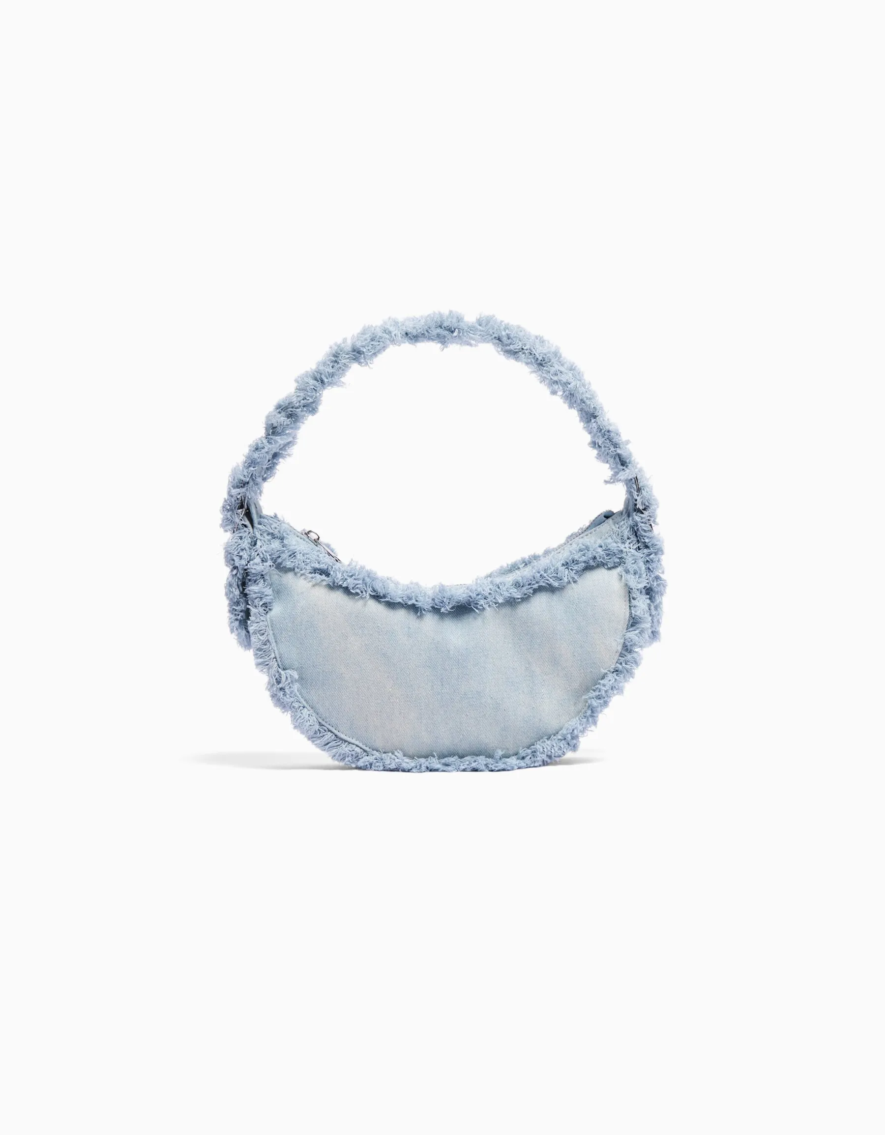 BERSHKA Sac denim anse effrangé Bleu Flash Sale