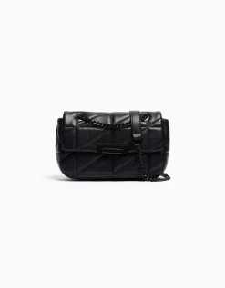 BERSHKA Sac matelassé chaîne Noir Sale