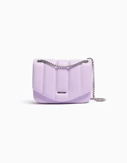 BERSHKA Sac matelassé vertical anse chaîne Blanc Shop