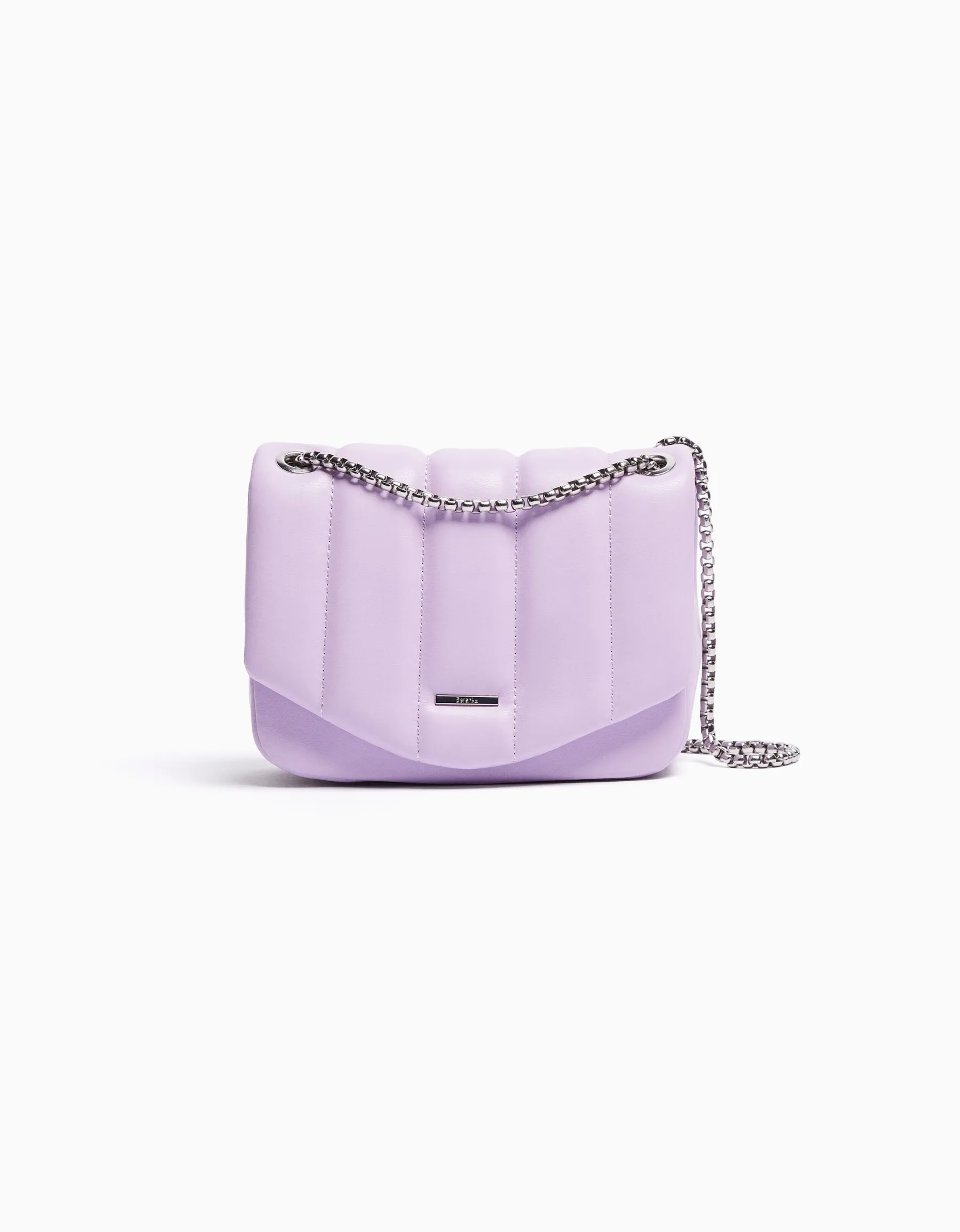 BERSHKA Sac matelassé vertical anse chaîne Blanc Shop
