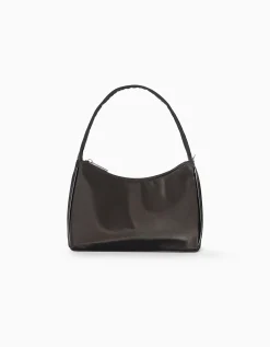 BERSHKA Sac porté épaule tissu Noir Cheap