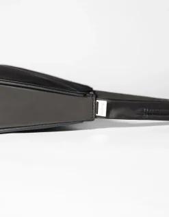 BERSHKA Sac porté épaule tissu Noir Cheap