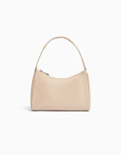 BERSHKA Sac porté épaule tissu Beige Outlet