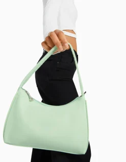 BERSHKA Sac porté épaule tissu Bleu turquoise New