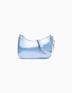 BERSHKA Sac satiné anse Bleu clair Hot