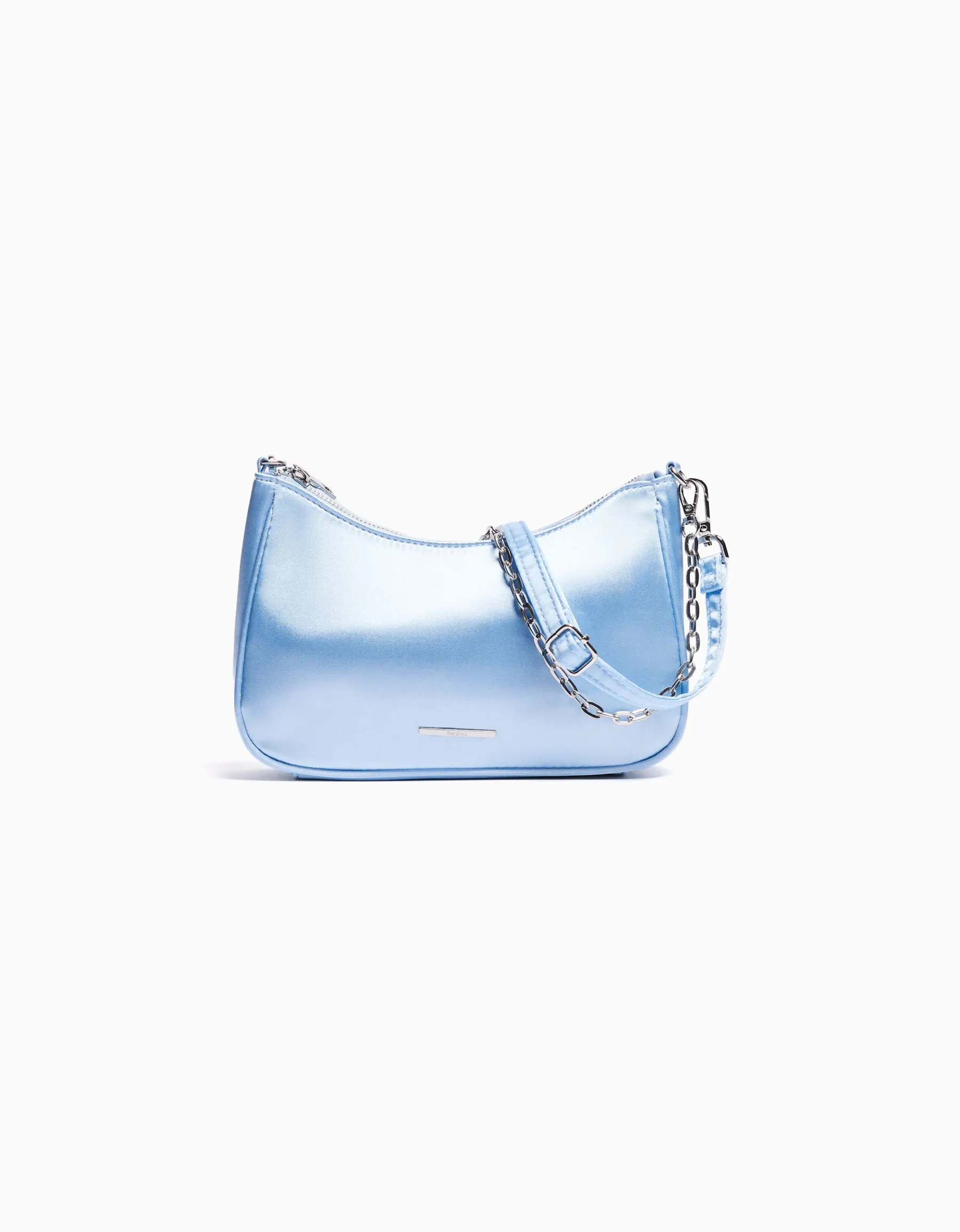 BERSHKA Sac satiné anse Bleu clair Hot