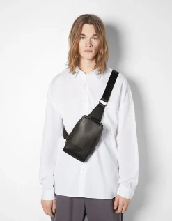 BERSHKA Sac sling Noir Fashion