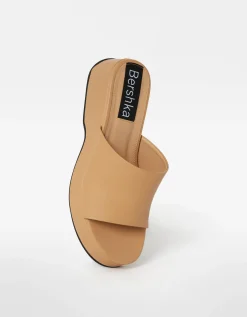 BERSHKA Sandales plateforme Blanc Online