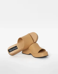 BERSHKA Sandales plateforme Blanc Online