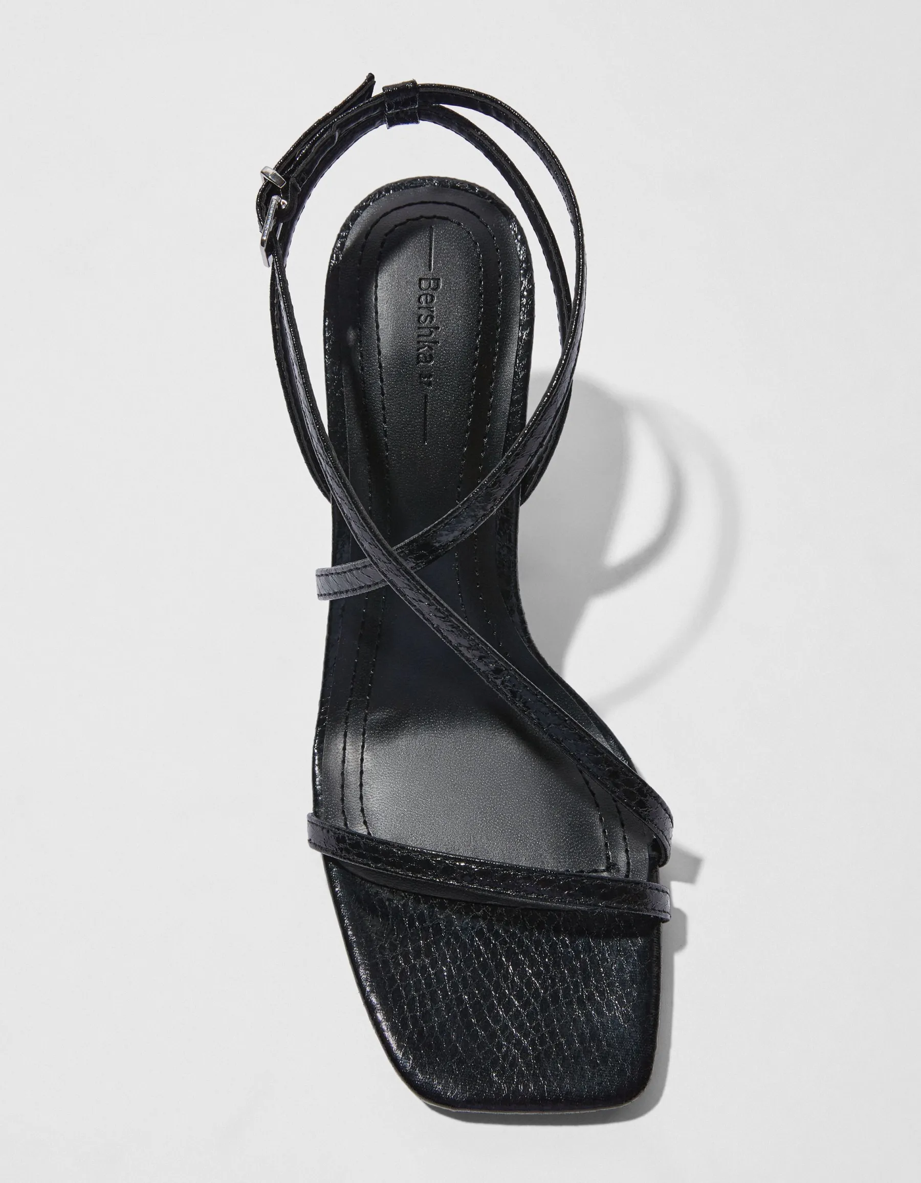 BERSHKA Sandales talon aiguille lanières Noir Best