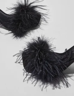 BERSHKA Sandales talon plumes Fuchsia Flash Sale
