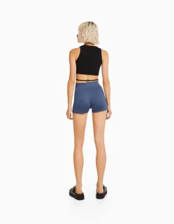 BERSHKA Short jupe-culotte modal Gris Flash Sale