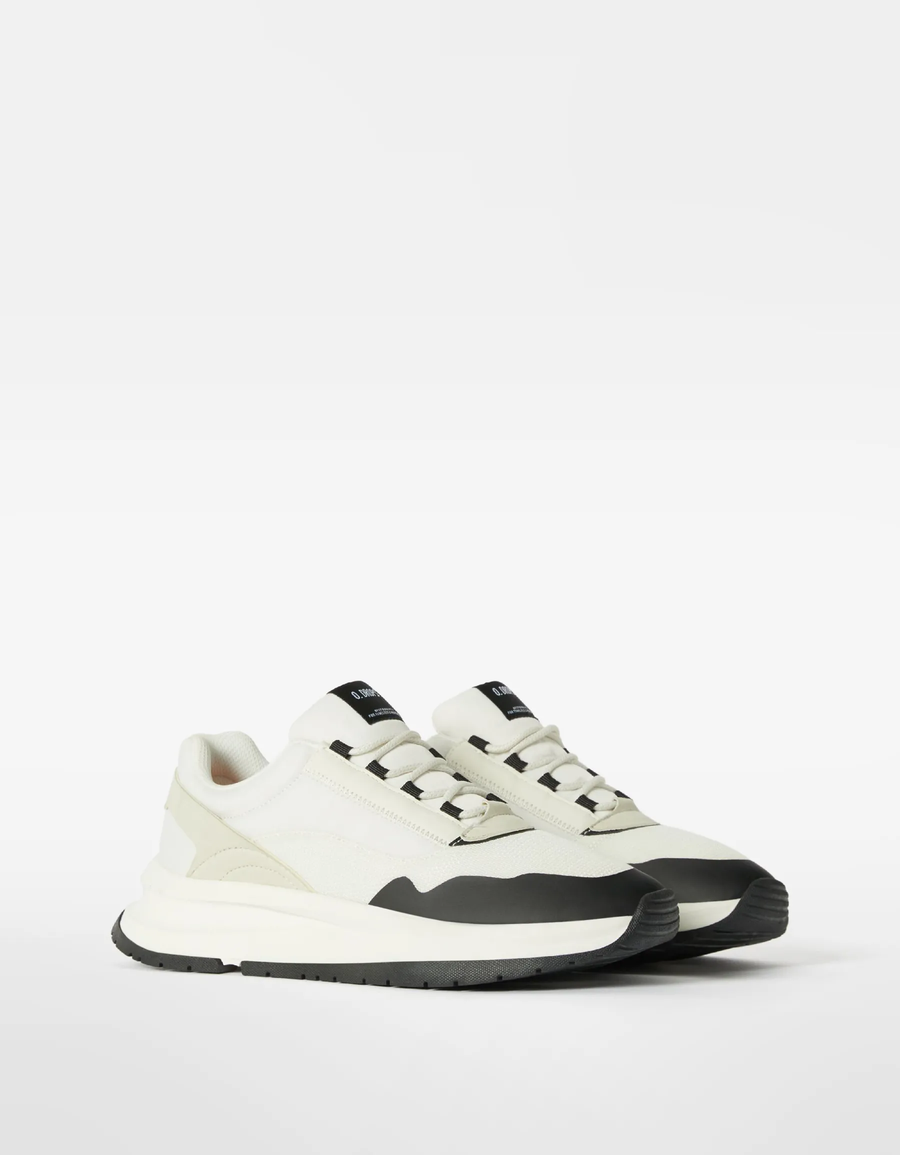 BERSHKA Sneakers avec tissu homme Blanc Outlet