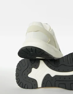BERSHKA Sneakers avec tissu homme Blanc Outlet