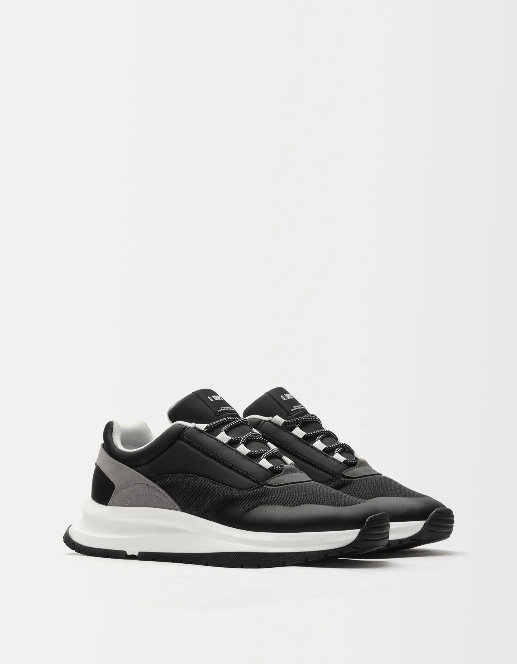 BERSHKA Sneakers avec tissu homme Blanc Clearance