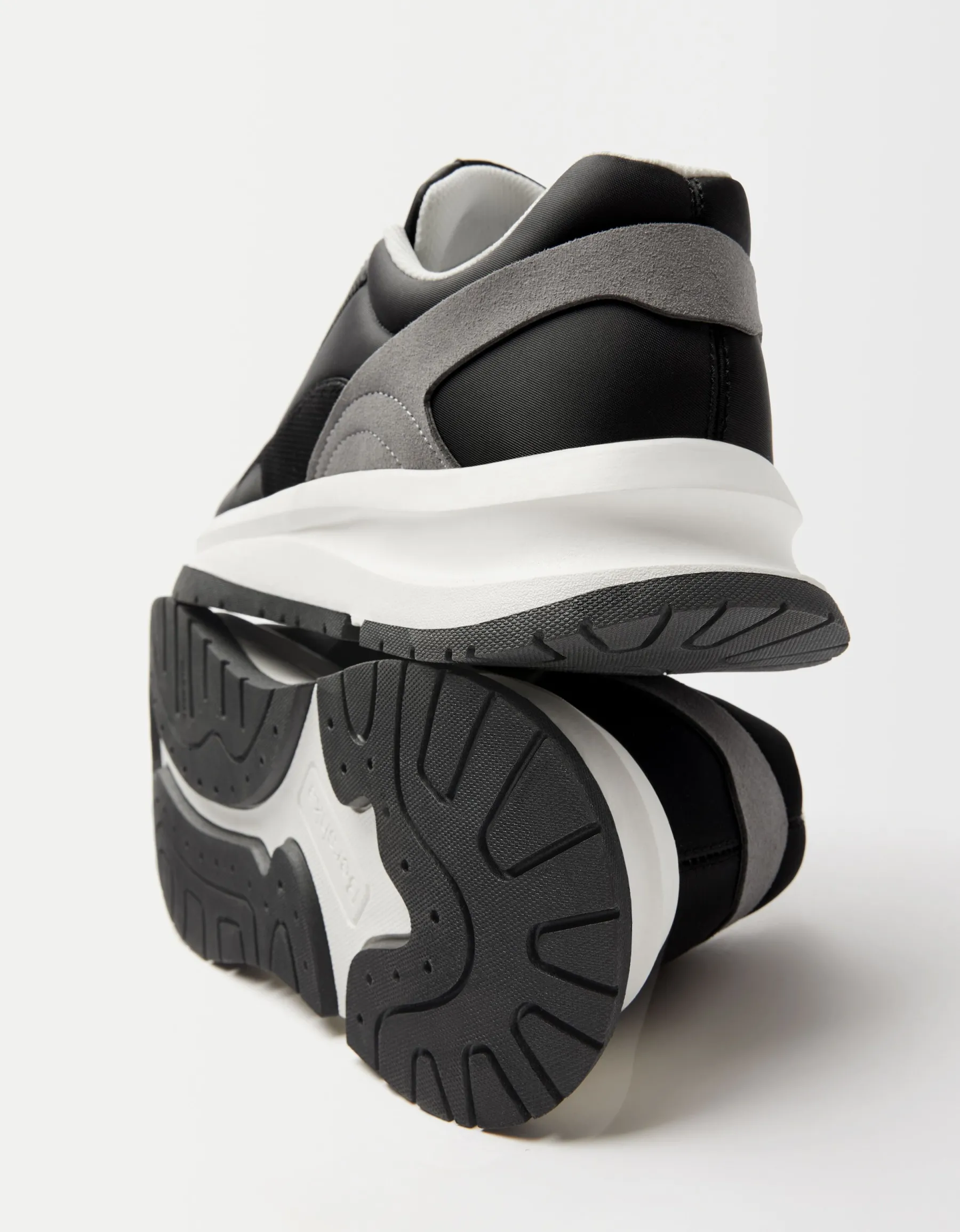 BERSHKA Sneakers avec tissu homme Blanc Clearance