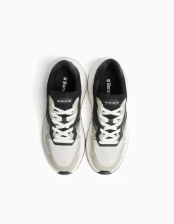 BERSHKA Sneakers semelle épaisse avec mesh homme Blanc Best