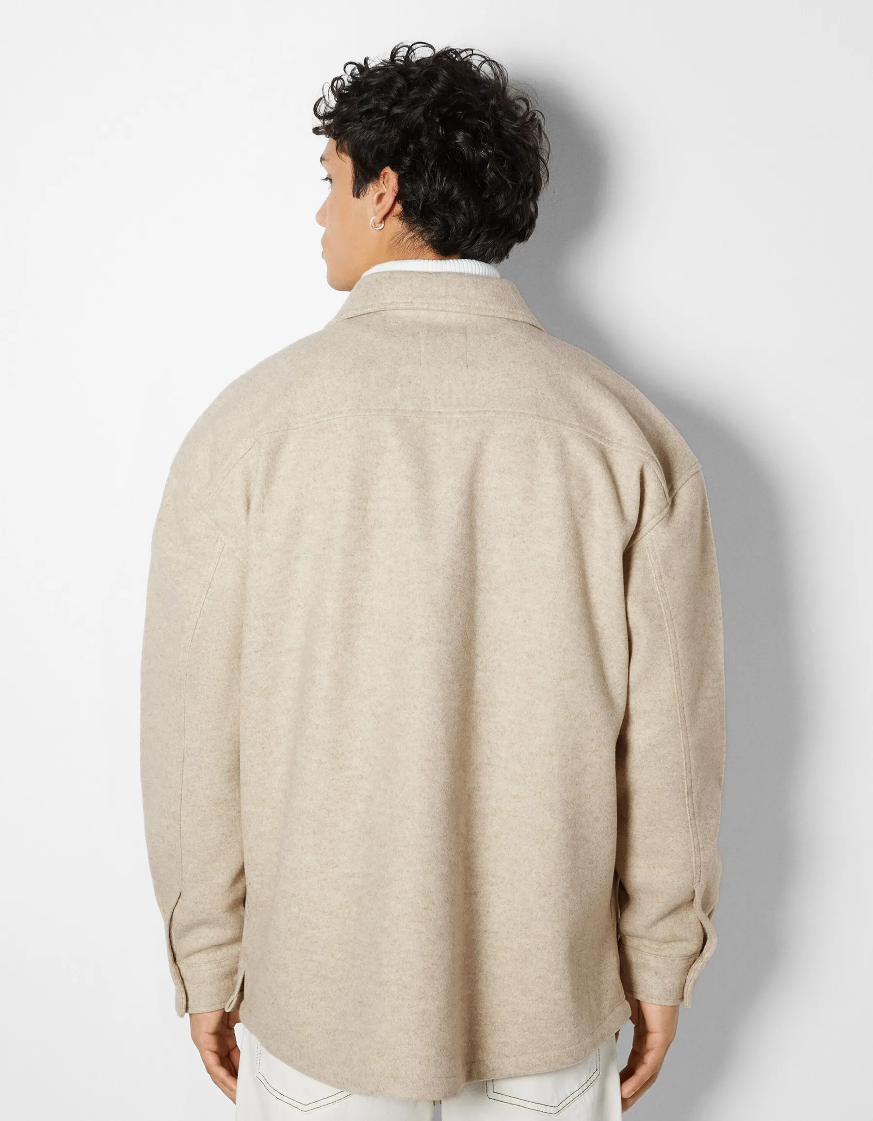 BERSHKA Surchemise basique Sable Online