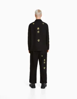 BERSHKA Surchemise brodée TOKYO REVENGERS Noir Best