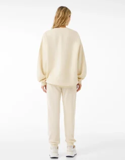 BERSHKA Sweat ample imprimé Bleu clair Discount