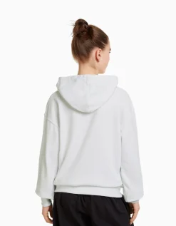 BERSHKA Sweat capuche Blanc Store