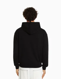 BERSHKA Sweat capuche Noir Store