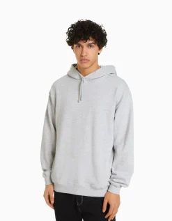 BERSHKA Sweat capuche Gris Cheap