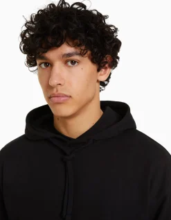 BERSHKA Sweat capuche Noir Cheap