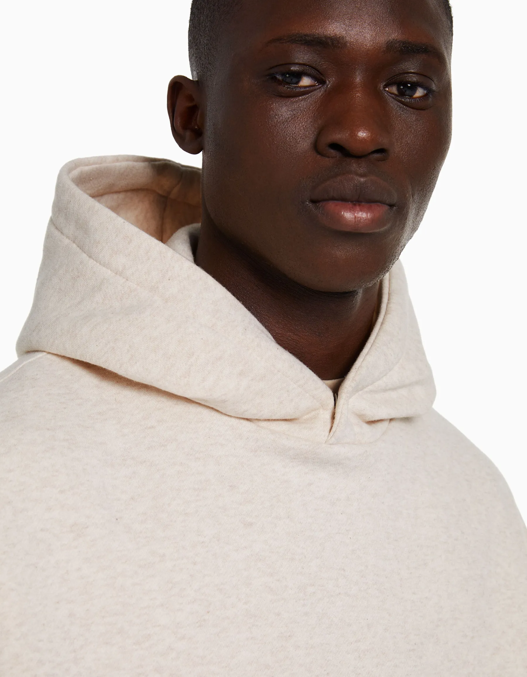 BERSHKA Sweat capuche boxy fit Gris New