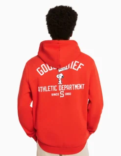 BERSHKA Sweat capuche brodé Snoopy Rouge Online