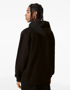 BERSHKA Sweat capuche oversize Noir Online
