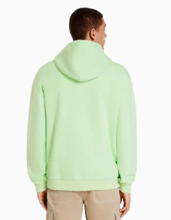 BERSHKA Sweat capuche oversize Vert Online