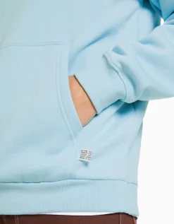 BERSHKA Sweat capuche oversize Bleu clair Discount