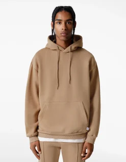 BERSHKA Sweat capuche oversize Camel Online
