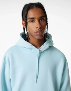 BERSHKA Sweat capuche oversize Bleu clair Hot