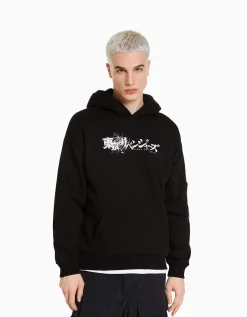 BERSHKA Sweat capuche petites oreilles TOKYO REVENGERS Noir Cheap