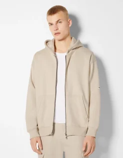 BERSHKA Sweat capuche zippé Pierre Cheap