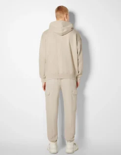 BERSHKA Sweat capuche zippé Pierre Cheap