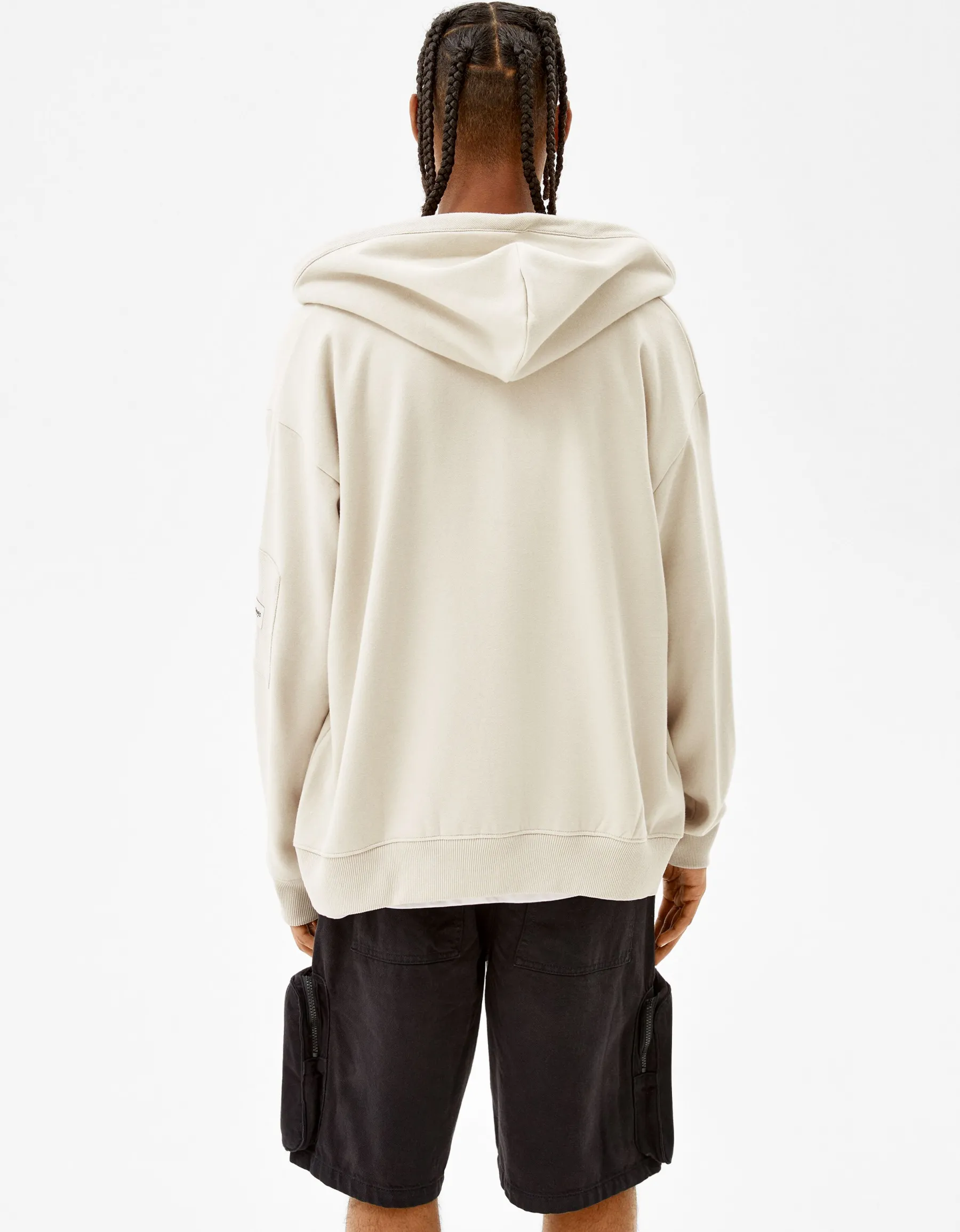 BERSHKA Sweat capuche zippé Noir Store