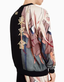 BERSHKA Sweat col rond imprimé TOKYO REVENGERS Camel New