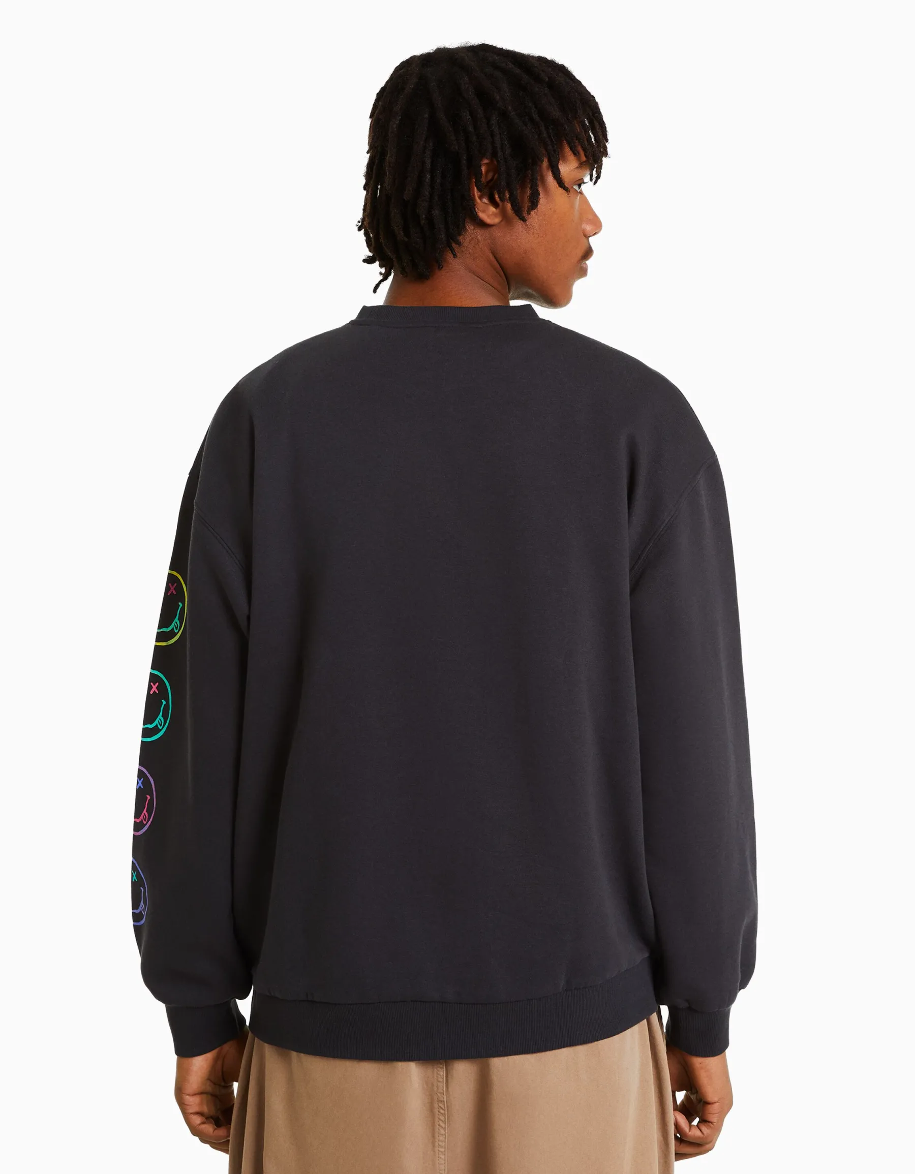 BERSHKA Sweat imprimé Nirvana Gris Store