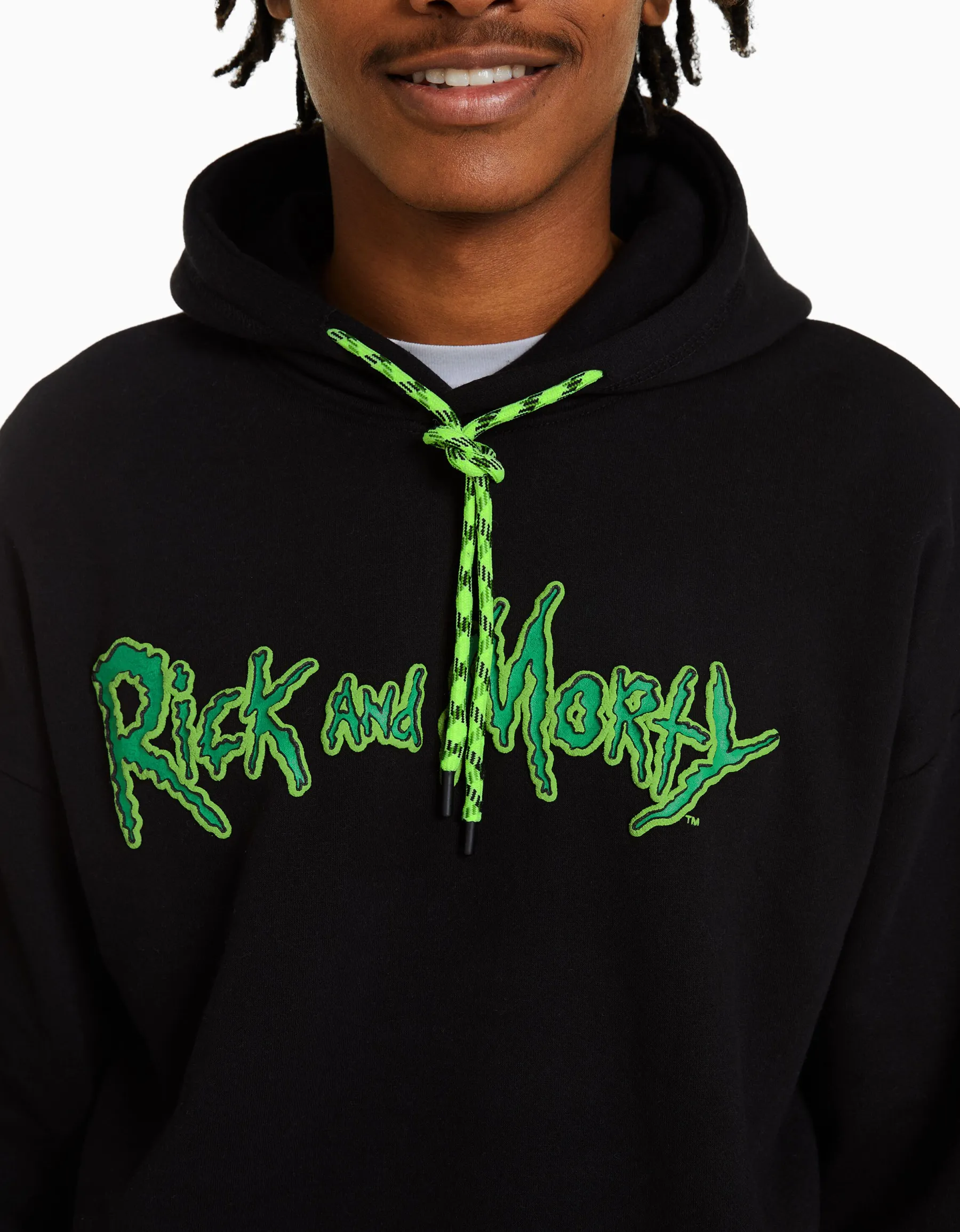 BERSHKA Sweat imprimé Rick et Morty Écru Cheap
