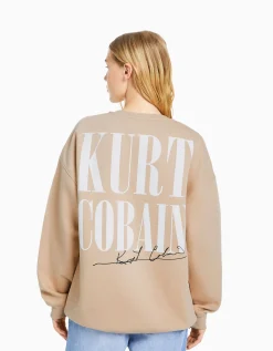 BERSHKA Sweat Kurt Cobain Camel Shop