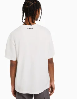 BERSHKA T-shirt manches courtes boxy fit The Notorious B.I.G. Blanc Store