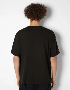 BERSHKA T-shirt manches courtes boxy imprimé Gremlins Noir New