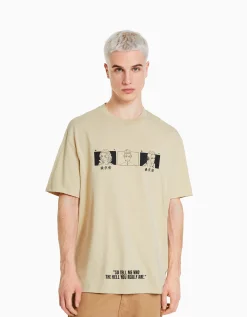 BERSHKA T-shirt manches courtes boxy fit TOKYO REVENGERS Camel Best Sale